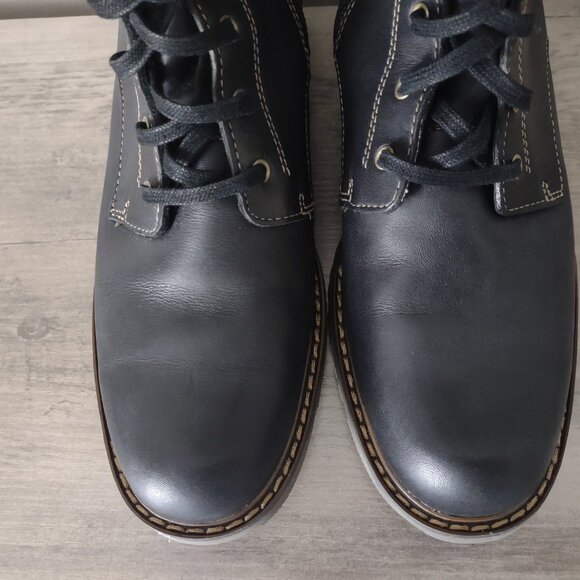 Sebago Saranac knee high riding boots moto lace up zippers black leather size 8 - Picture 4 of 7